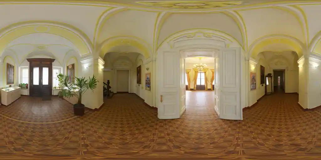 Tour 360 de una propiedad: sala con recorrido virtual